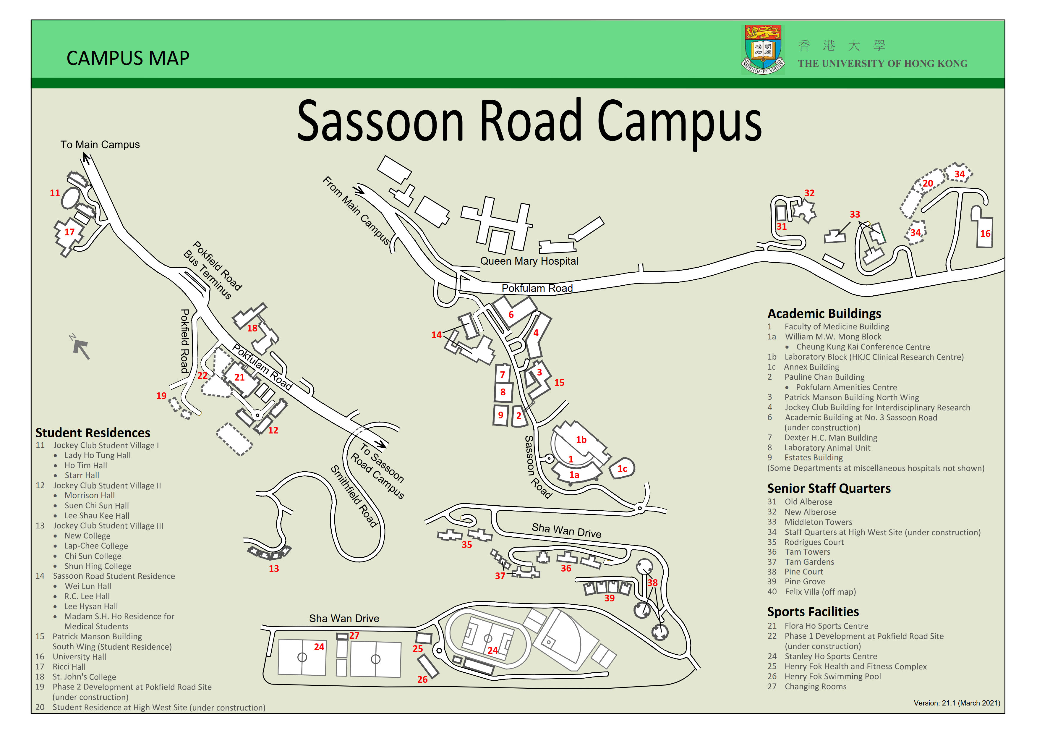 Campus Map - Sassoon Road Campus